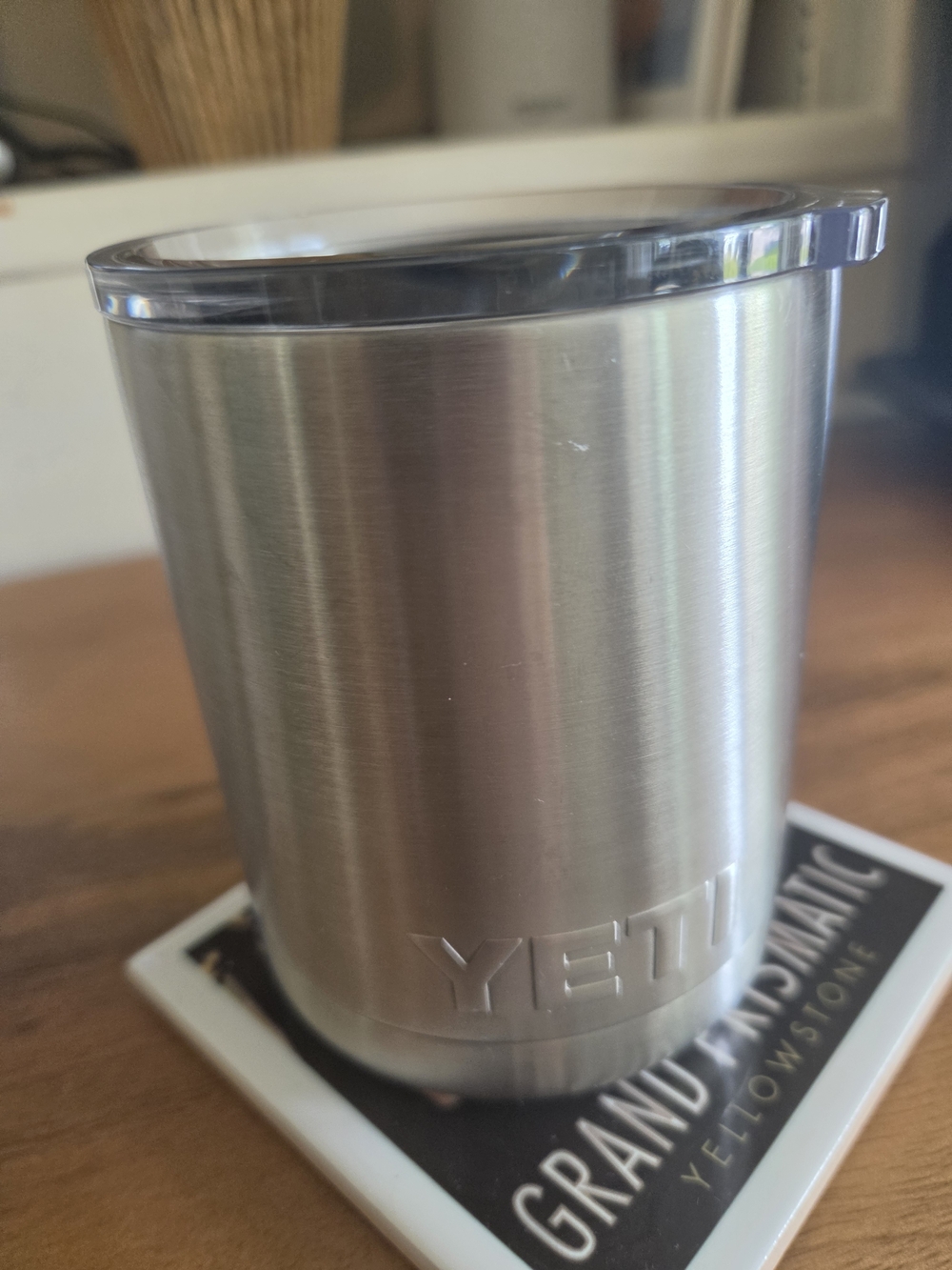 YETI Stainless Steel Silver Tumbler with Clear Lid - 10 Oz